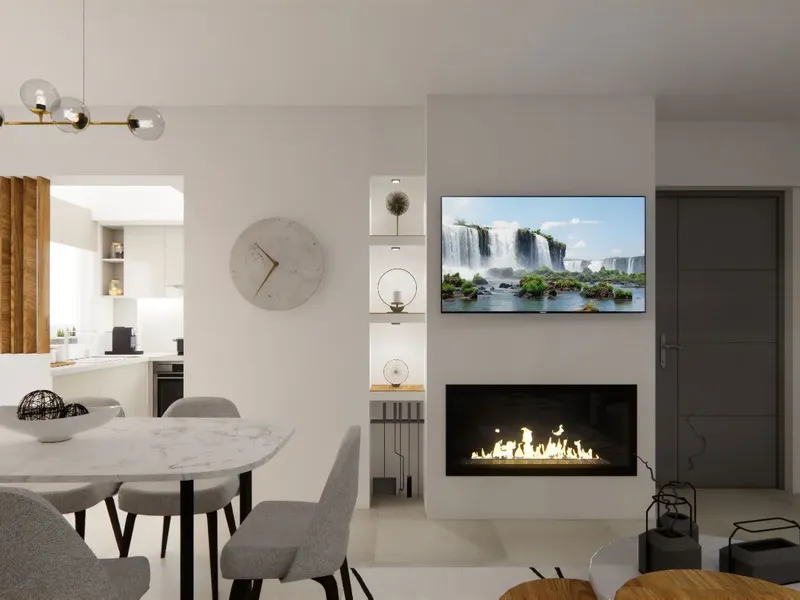 Modern interieurontwerp van een woonkamer